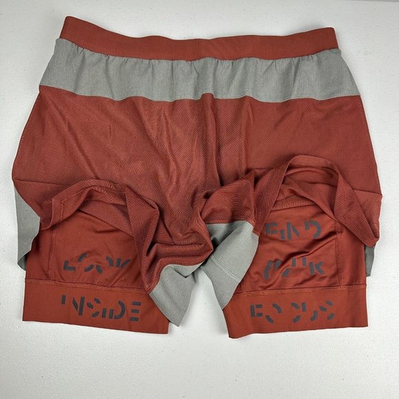 Lululemon Steady and Fast Men's X8 Lined Carbon Dust Dark Terracotta Shorts Used - Picture 6 of 11